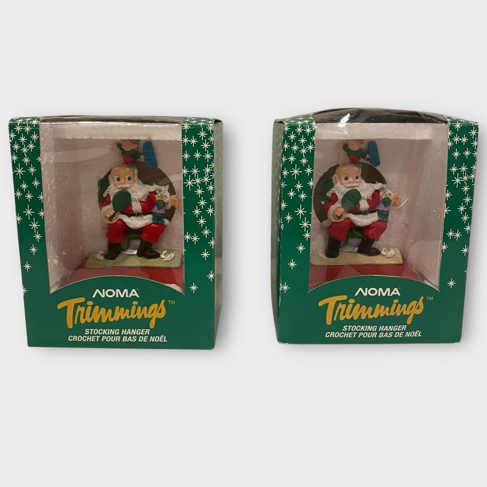 Vintage Noma Trimmings Christmas Stocking Holders